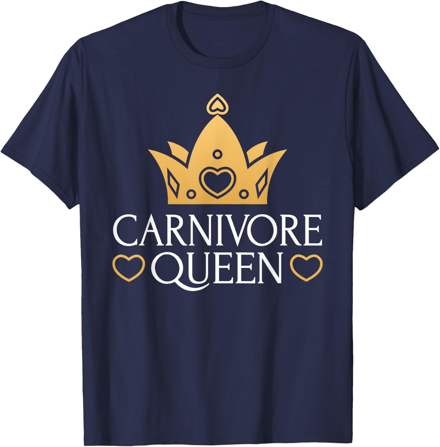 Carnivore Queen Meat Lover Cute Female Girl Woman Design T-Shirt - T-Shirt | Navy