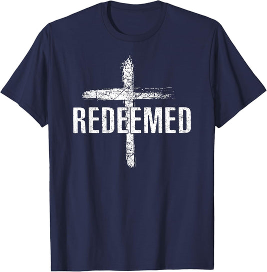 REDEEMED x Christian shirt 4 Men T-Shirt - T-Shirt | Navy