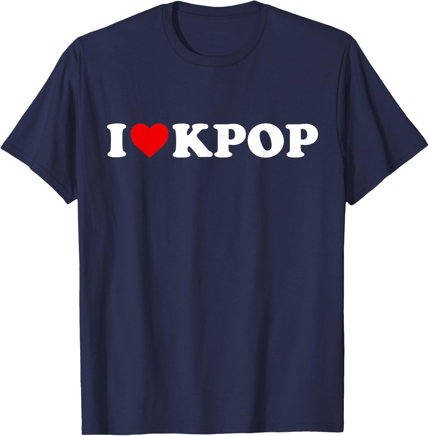 I Love Kpop - Heart K-pop T-Shirt - T-Shirt | Navy