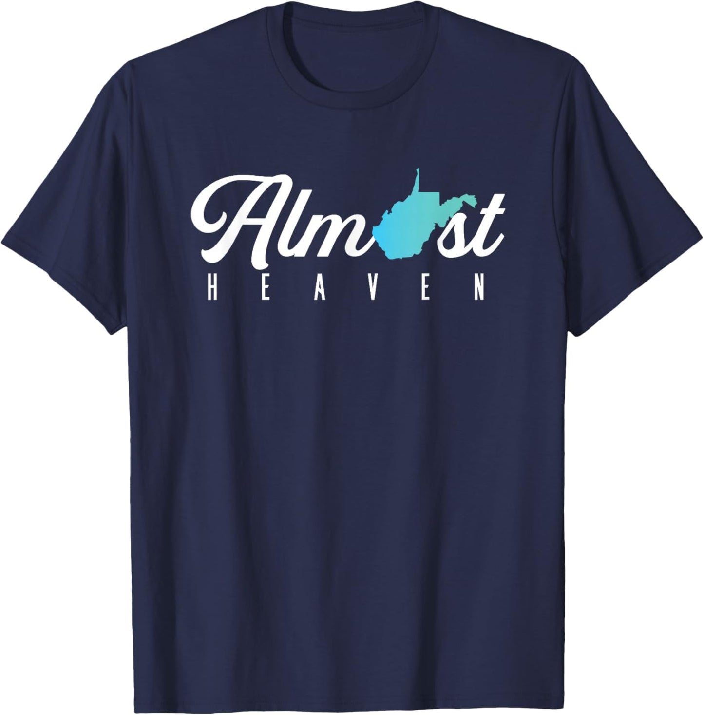 Almost Heaven West Virginia Map | American USA State T-Shirt - T-Shirt | Navy