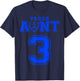 Custom Proud Football Aunt Number 3 B Personalized T-Shirt - T-Shirt | Navy