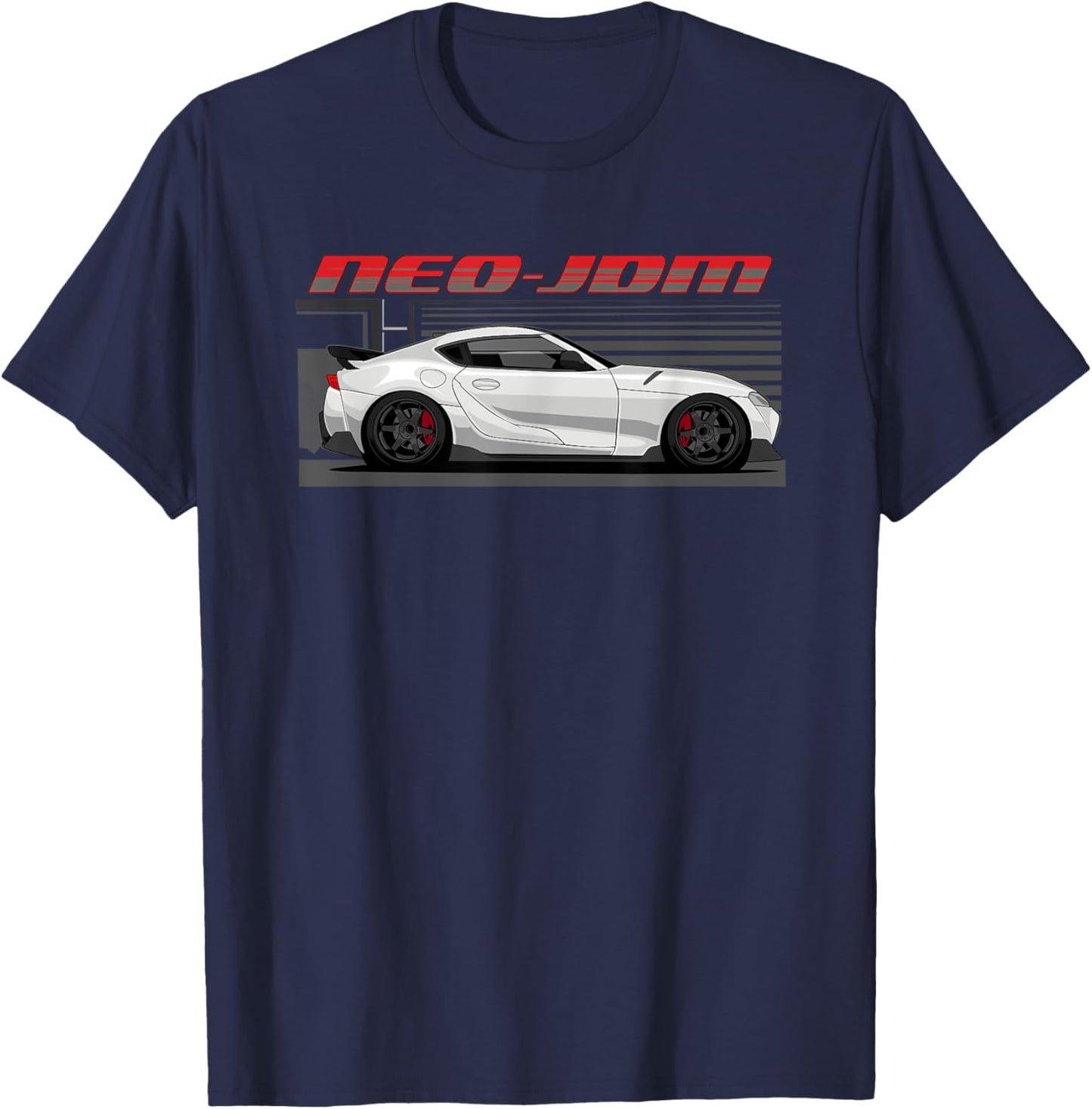 Neo-JDM White MK5 Car Graphic T-Shirt - T-Shirt | Navy