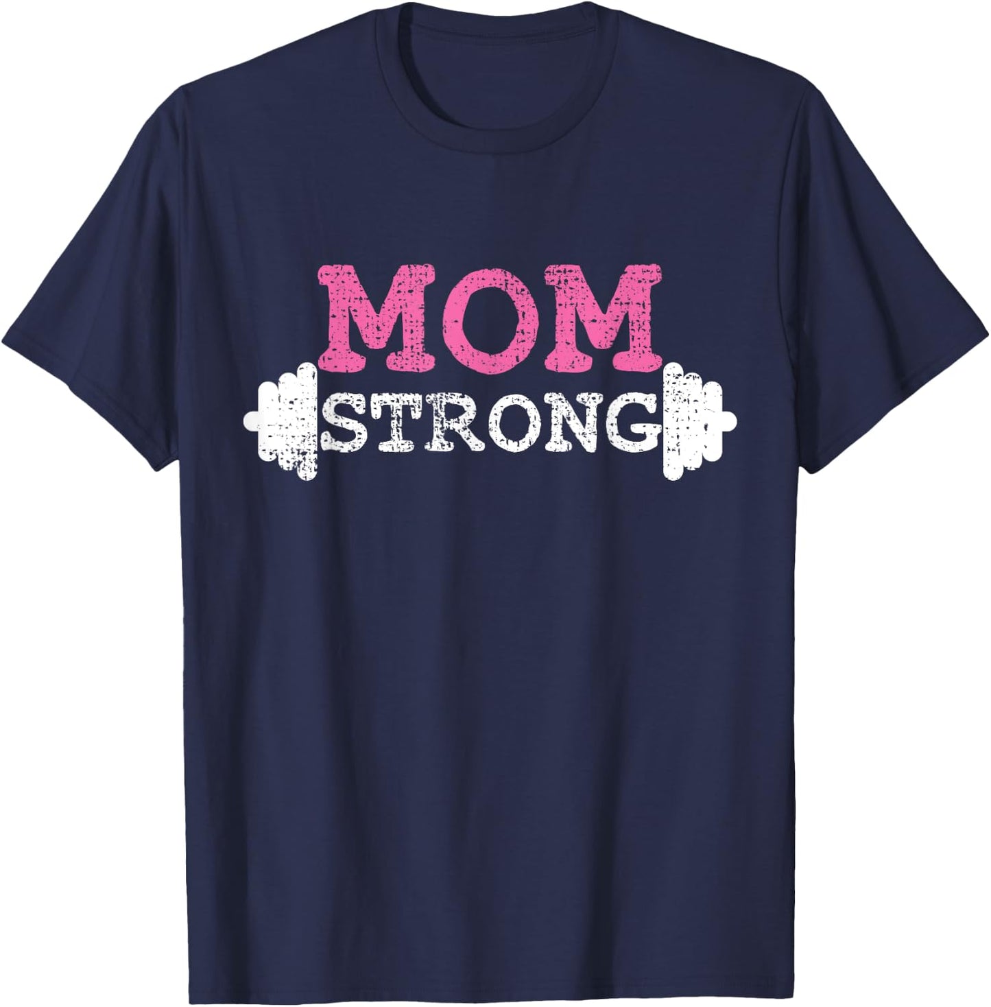 Mom Strong Mother Mama Fitness Bodybuilding Weightlifting T-Shirt - T-Shirt | Navy