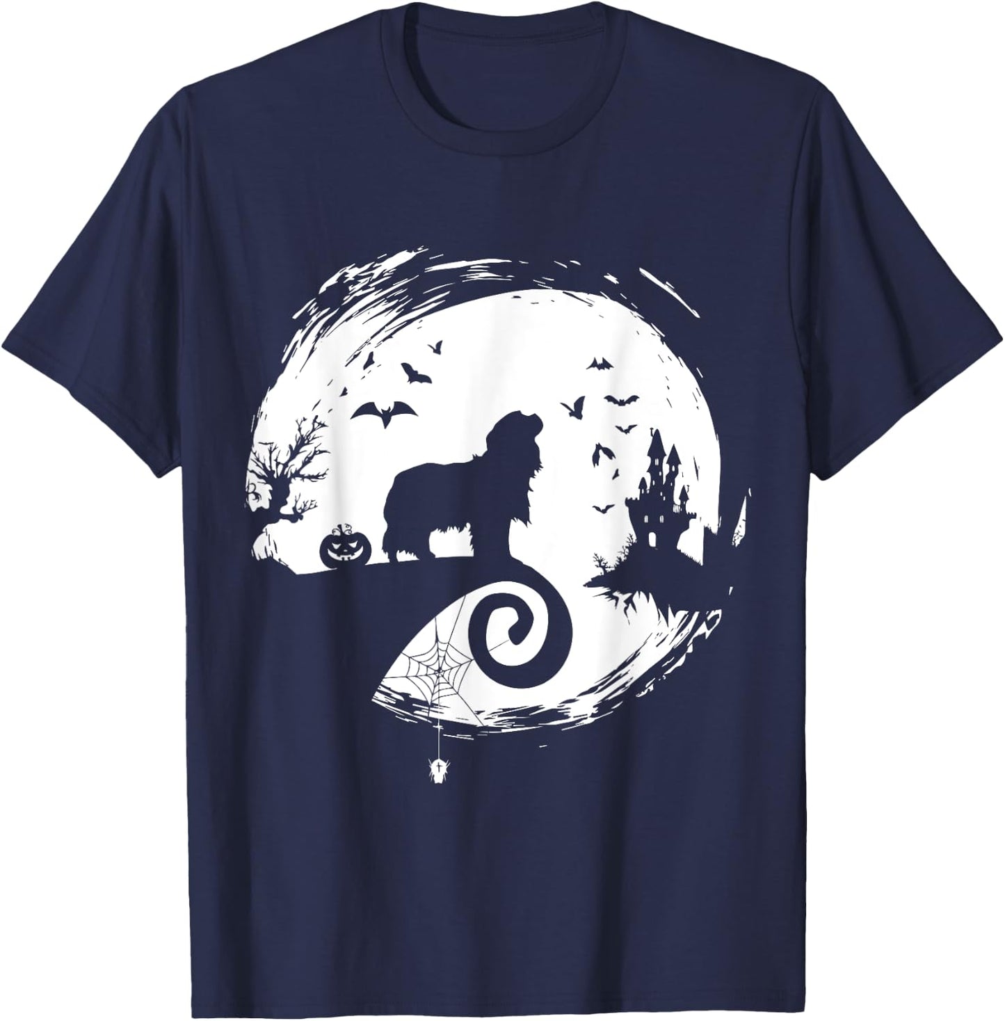 Cavalier King Charles Spaniel Halloween Costume Creepy T-Shirt - T-Shirt | Navy