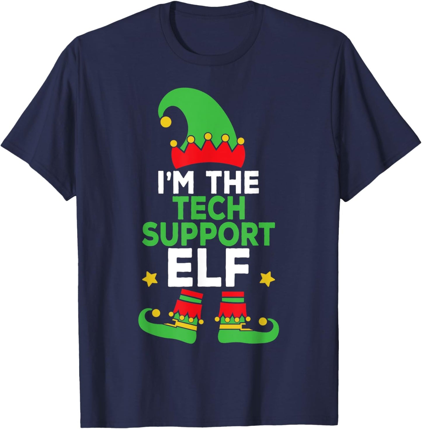 I'm The Tech Support Elf Family Holiday Matching Christmas T-Shirt - T-Shirt | Navy