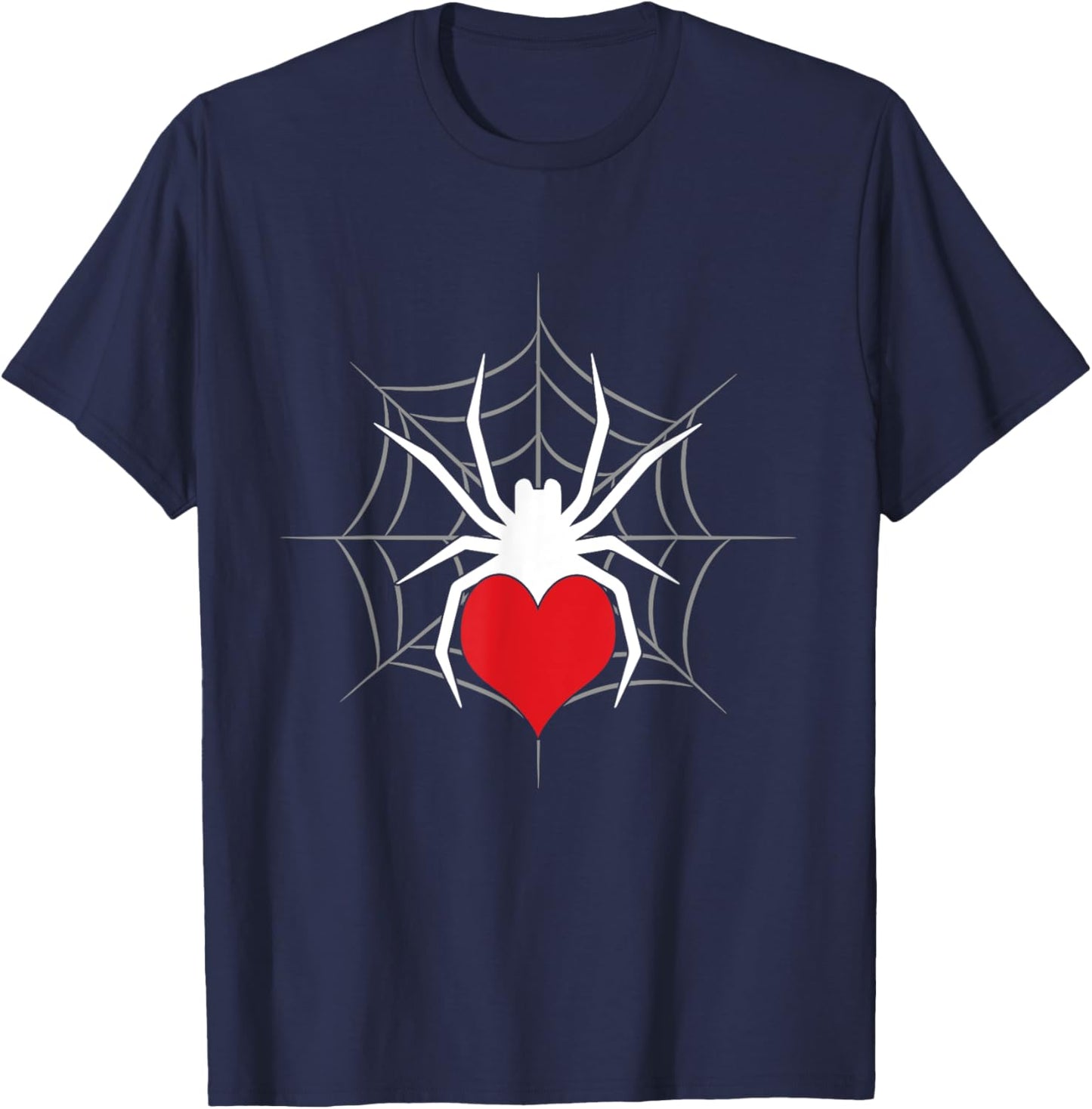 Spider Web | Arachnophile Spider Lovers | Spider With Heart T-Shirt - T-Shirt | Navy
