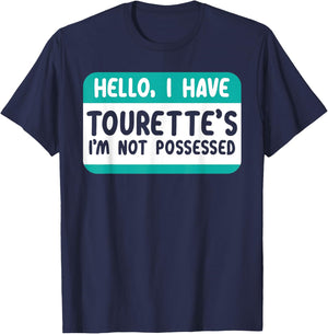 I Have Tourette Syndrome Awareness Teal Ribbon Disorder T-Shirt - T-Shirt | Navy