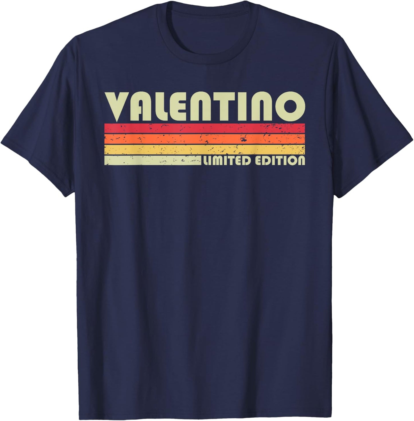 VALENTINO Name Personalized Funny Retro Vintage Birthday T-Shirt - T-Shirt | Navy