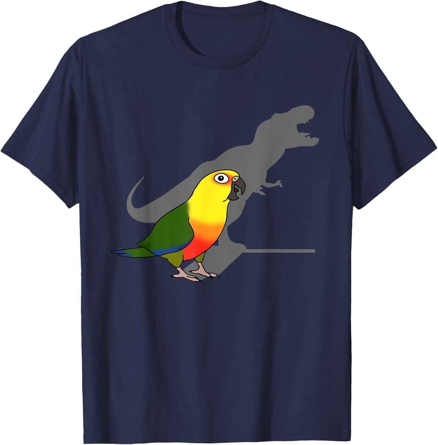 Birb Memes, Cute Dinosaur Parrot, Funny T-rex Jenday Conure T-Shirt - T-Shirt | Navy