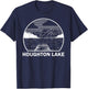 HOUGHTON LAKE MICHIGAN Funny Fishing Camping Summer Gift T-Shirt - T-Shirt | Navy
