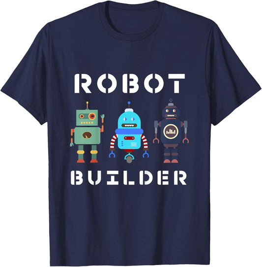 I build Robots Gift All Ages Kids Girls Boys Robot Kit T-Shirt - T-Shirt | Navy