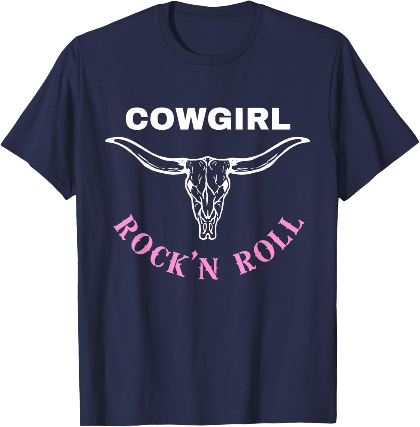 Cowgirl Rock'n Roll for Western Country Music Concert Lovers T-Shirt - T-Shirt | Navy