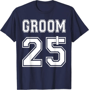 2025 Groom Engagement Party Matching Honeymoon Just Married T-Shirt - T-Shirt | Navy