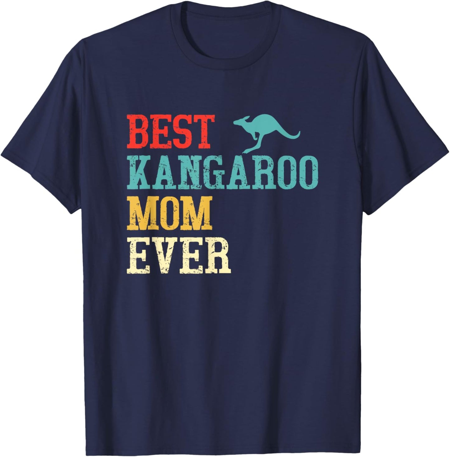 Kangaroo Mom Funny Women Girls Kids Kangaroo Animal T-Shirt - T-Shirt | Navy