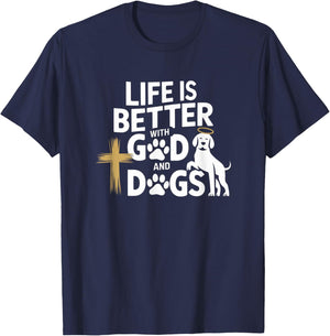 Adults Dog Lovers Spiritual/Religious Classic Fit Black T-Shirt - T-Shirt | Navy