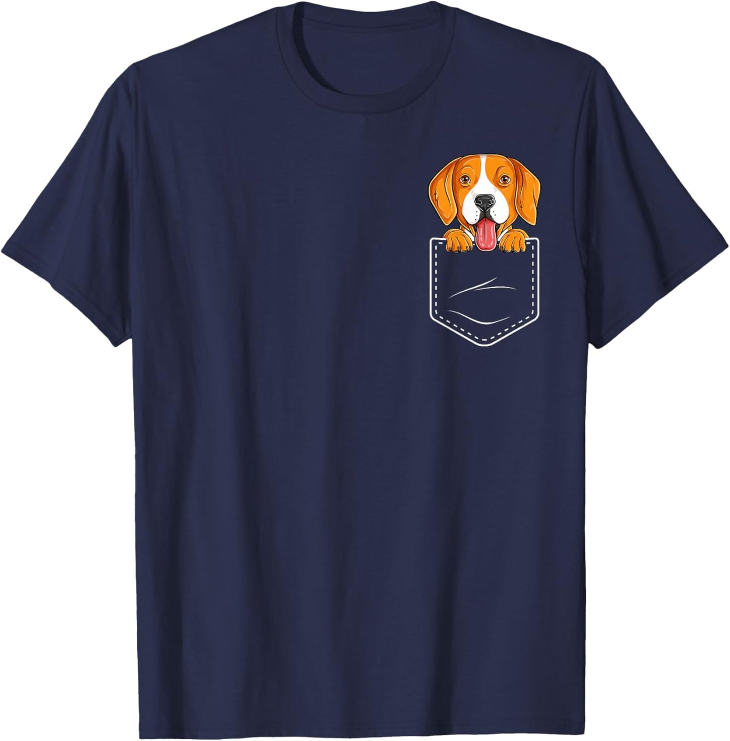 Beagle Dog In The Pocket Funny Beagle Lovers Men Women Kids T-Shirt - T-Shirt | Navy
