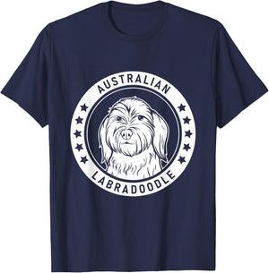 Australian Labradoodle Portrait T-Shirt - T-Shirt | Navy