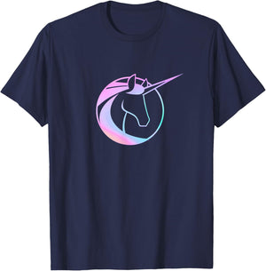 Unicorn Academy Icon and Logo Front and Back Print T-Shirt - T-Shirt | Navy