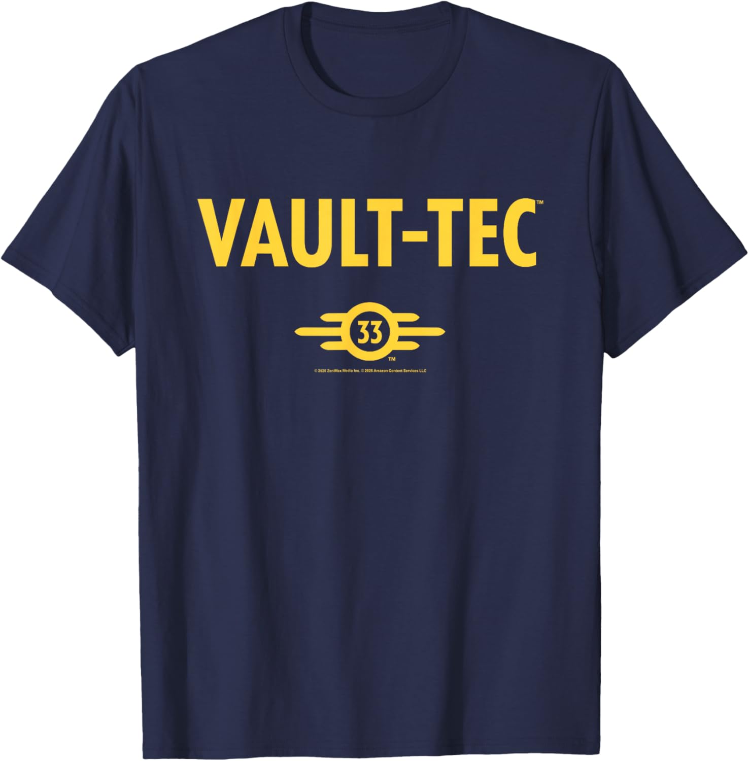 Fallout TV Series Vault-Tec 33 Logo Easy Costume Video Game T-Shirt - T-Shirt | Navy