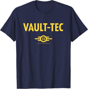Fallout TV Series Vault-Tec 33 Logo Easy Costume Video Game T-Shirt - T-Shirt | Navy