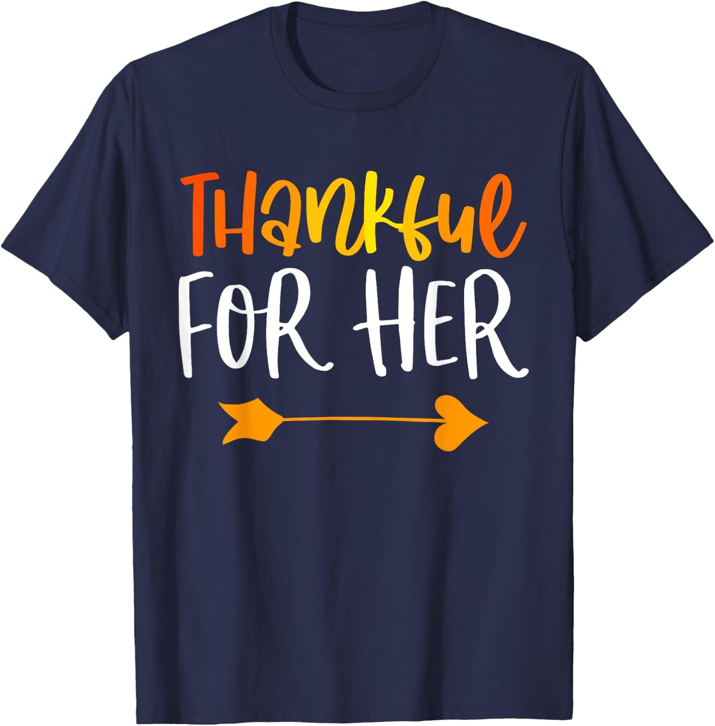 Thankful Man Matching Thanksgiving Couples Outfits T-Shirt - T-Shirt | Navy