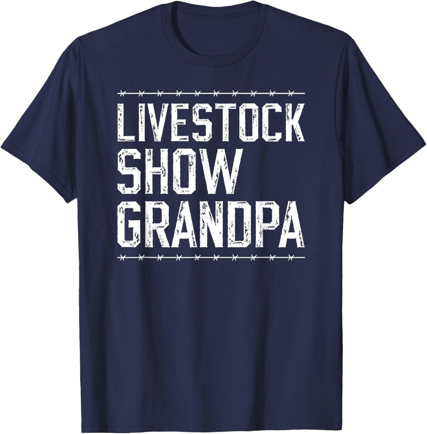 Livestock Show Grandpa Proud Livestock Show Grandfather T-Shirt - T-Shirt | Navy