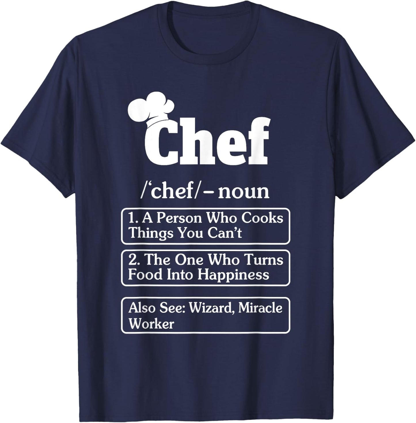 Funny Chef Definition Cooking Kitchen & T-Shirt - T-Shirt | Navy