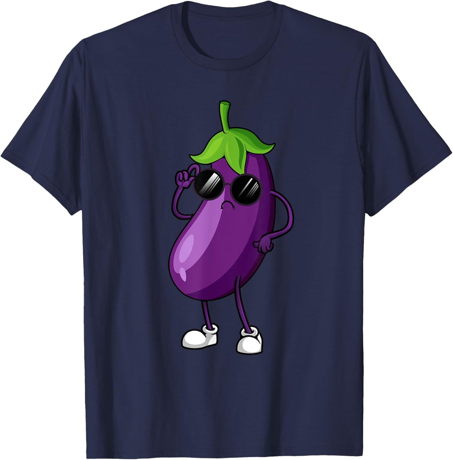 Cool Eggplant Art Women Kid Vegetable Eggplant Lover T-Shirt - T-Shirt | Navy