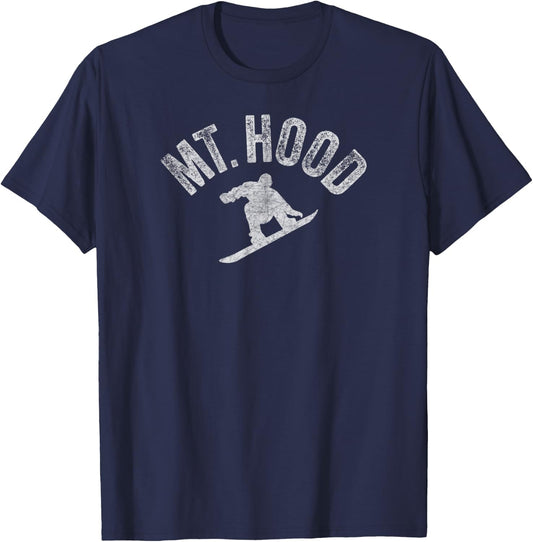 Mt Hood Oregon Snowboard Cool Snowboard Retro Winter Sports T-Shirt - T-Shirt | Navy