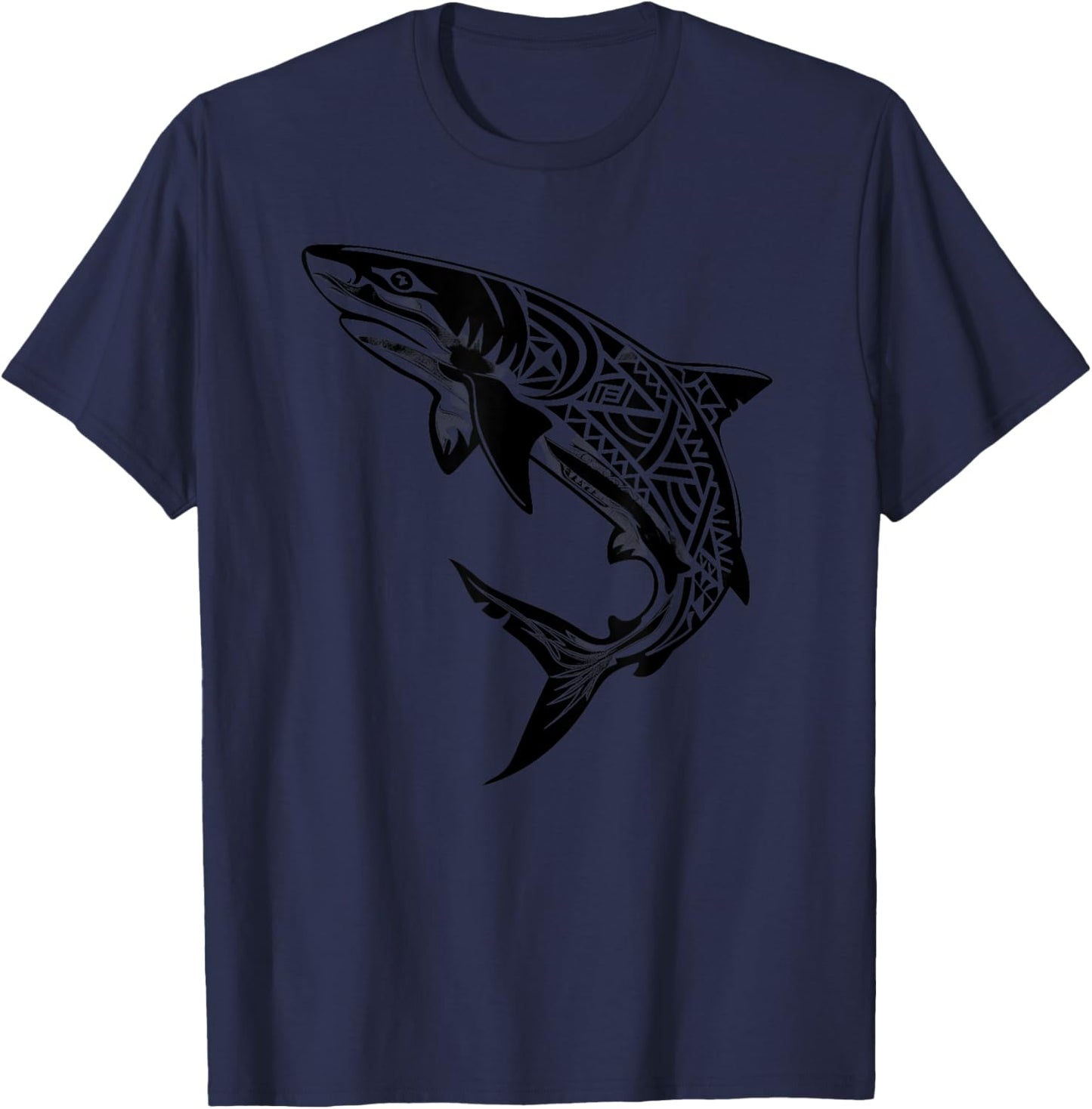 Tribal Shark Shirt - Maori Shirt - Hawaiian Tribal T-Shirt - T-Shirt | Navy