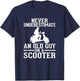 Never Underestimate An Old Guy On A Scooter T-Shirt - T-Shirt | Navy