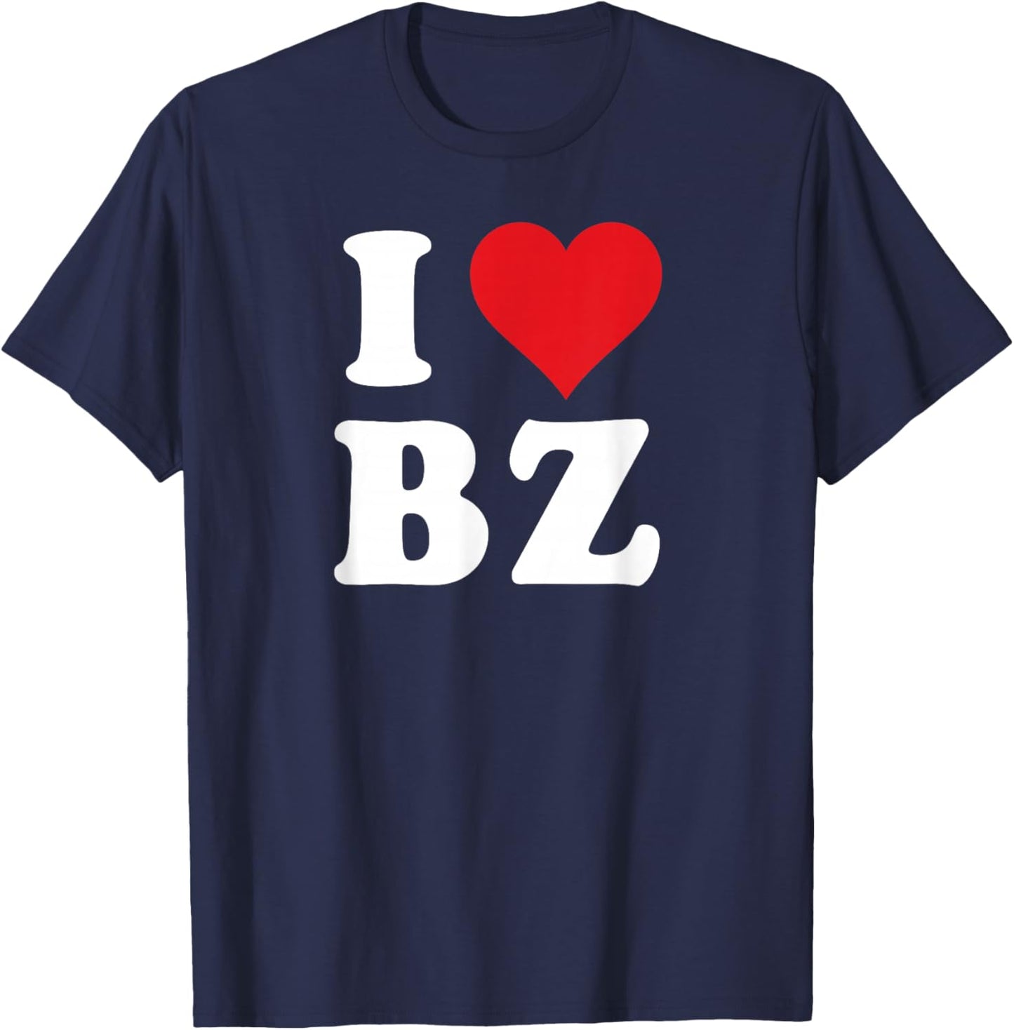 I Heart BZ Initials I Love B.Z. First And Last Name B Z T-Shirt - T-Shirt | Navy