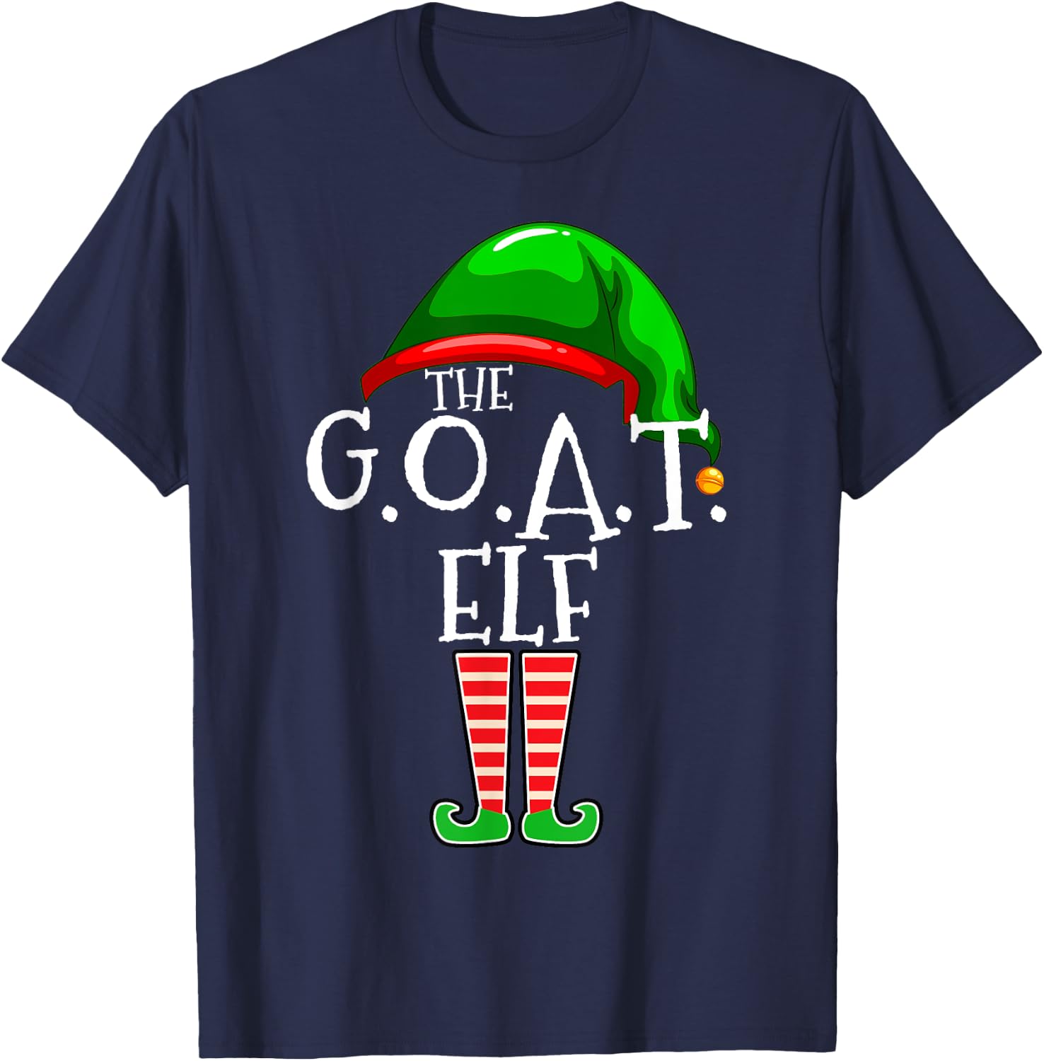 G.O.A.T. Elf Group Matching Family Christmas Gift Greatest T-Shirt - T-Shirt | Navy