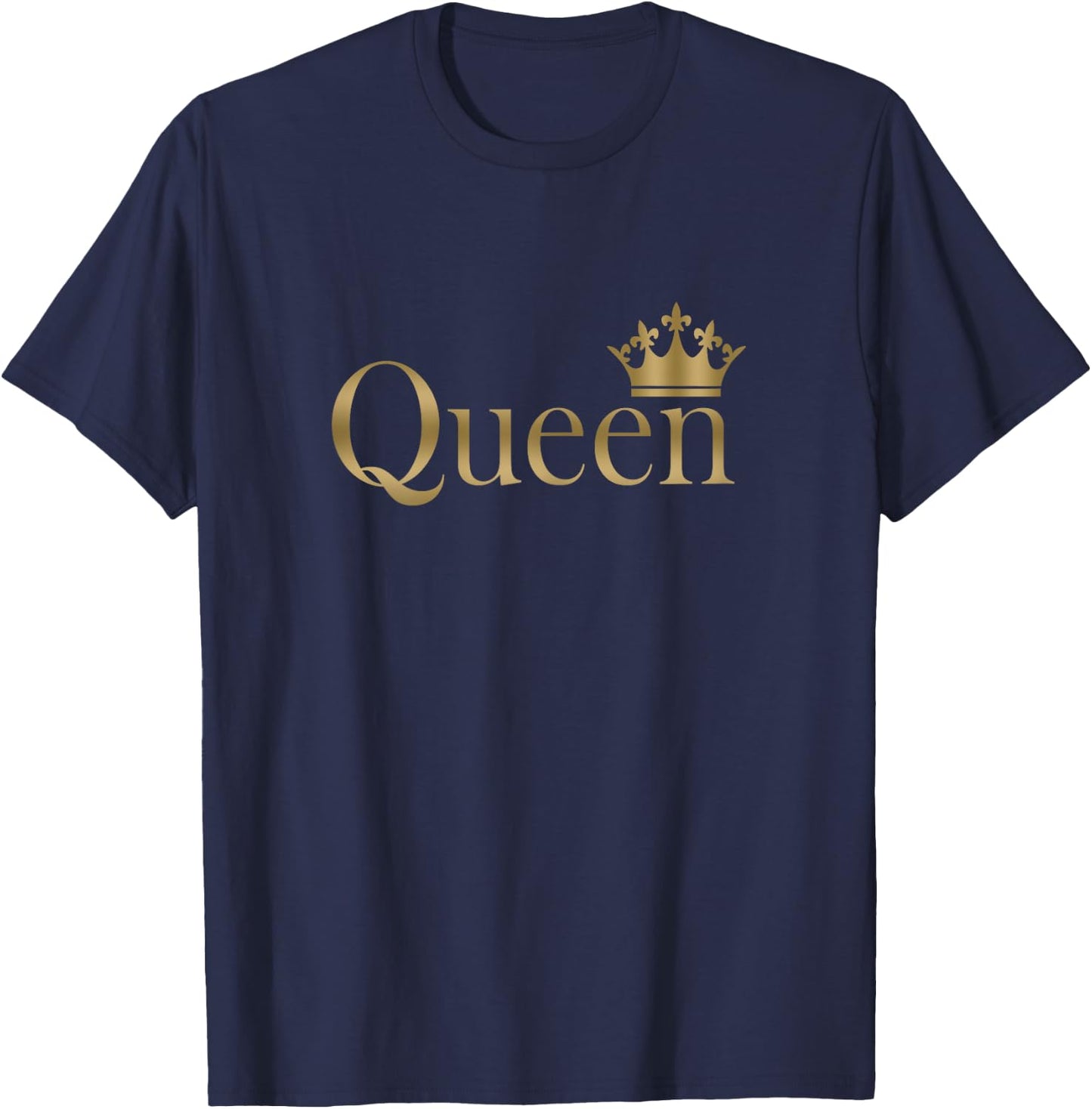 Queen Golden Crown Birthday T-Shirt - T-Shirt | Navy