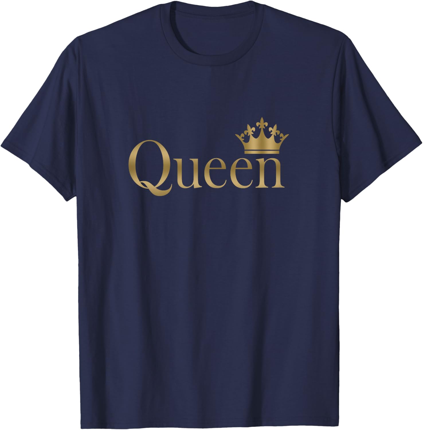Queen Golden Crown Birthday T-Shirt - T-Shirt | Navy