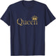 Queen Golden Crown Birthday T-Shirt - T-Shirt | Navy