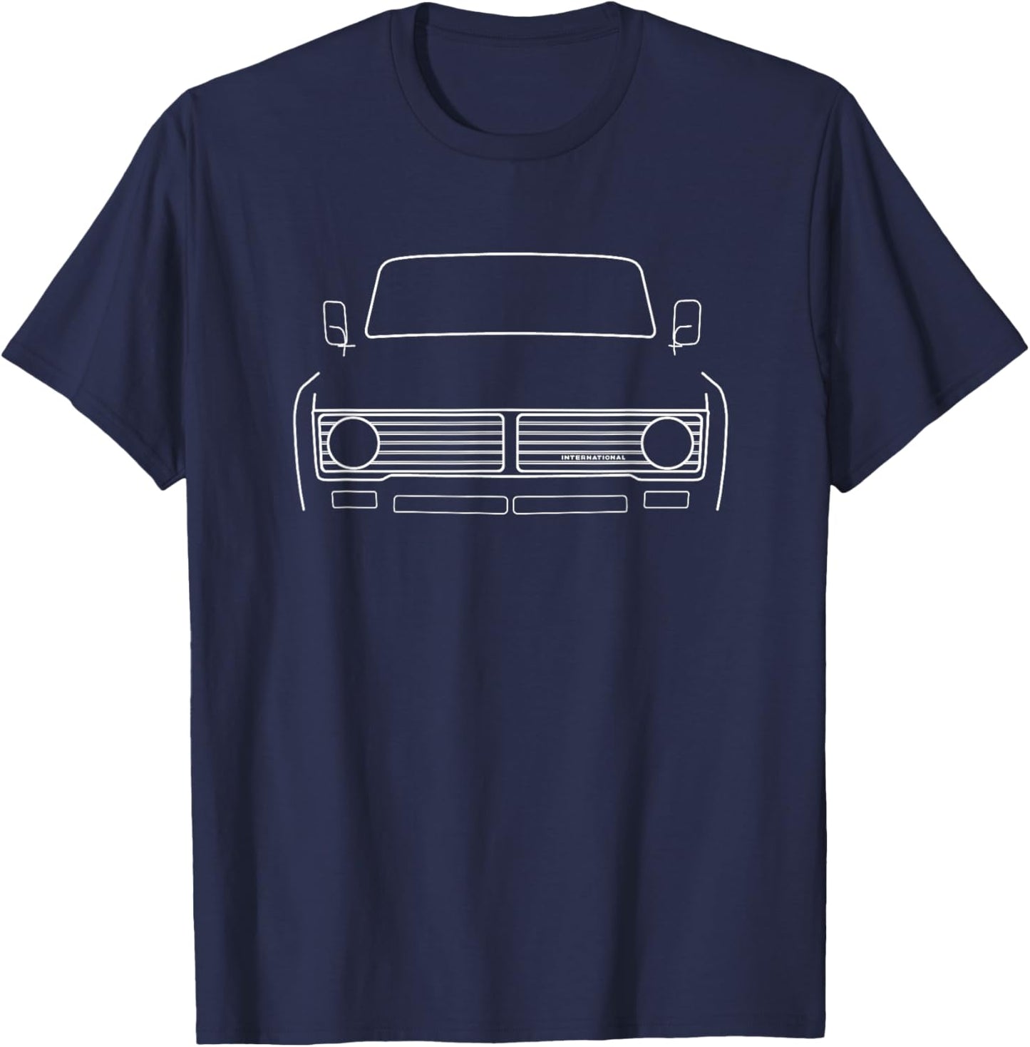 International Harvester Travelall Travelette white outline T-Shirt - T-Shirt | Navy