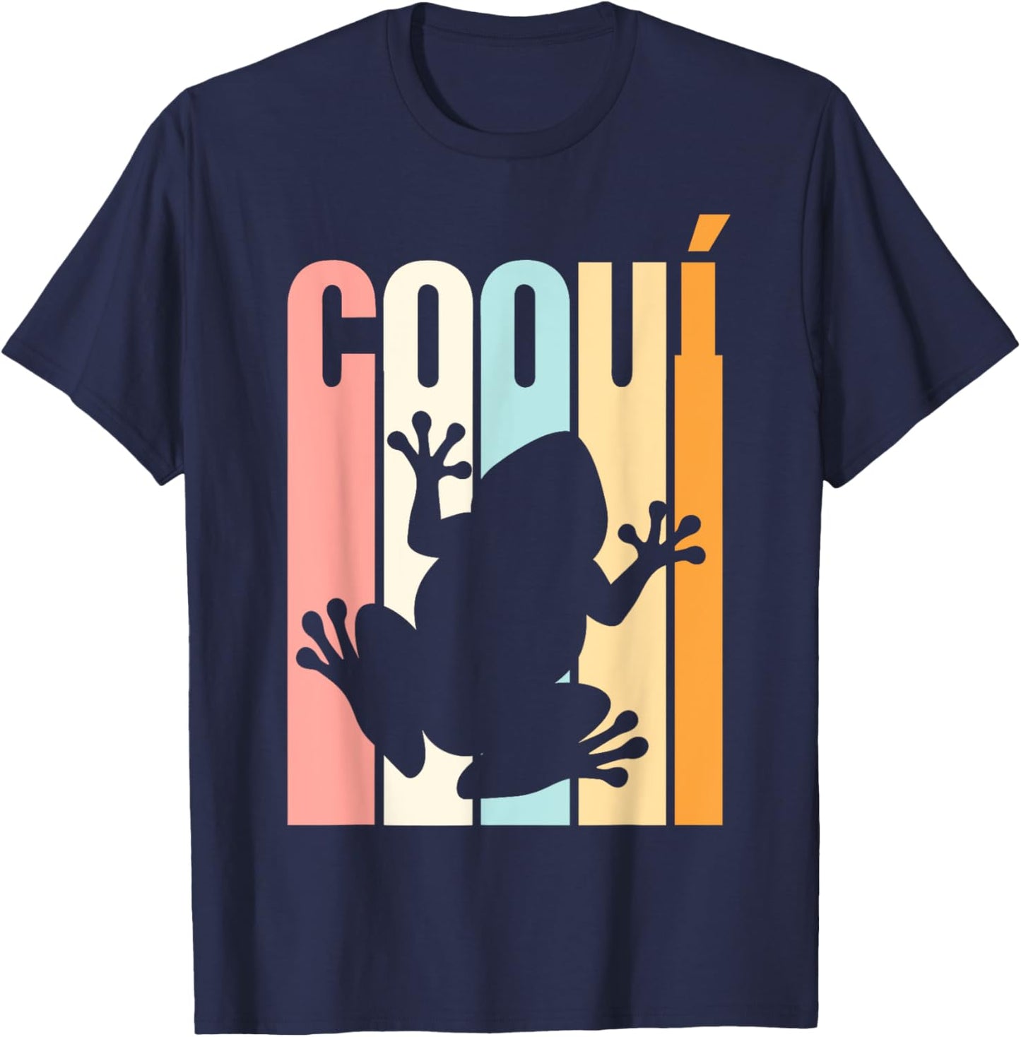 Coqui Vintage Puerto Rico Frog Vintage Boricua T-Shirt - T-Shirt | Navy