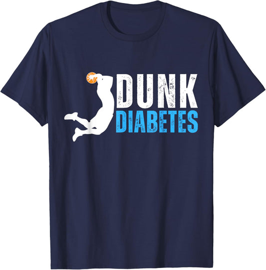 Dunk Diabetes Dunk the Fight with Diabetes Awareness T-Shirt - T-Shirt | Navy