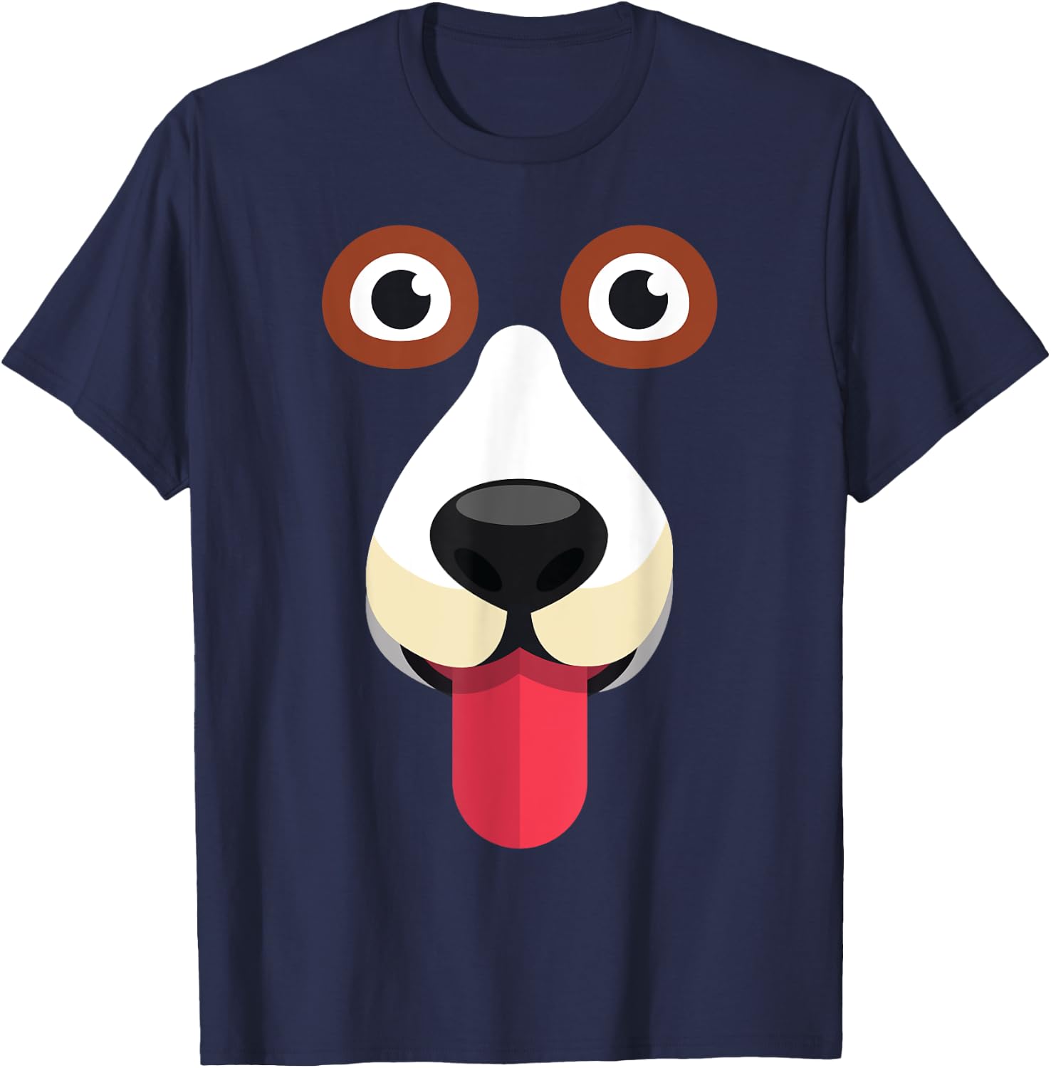 Funny Dog Face Costume T-Shirt - T-Shirt | Navy