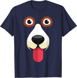 Funny Dog Face Costume T-Shirt - T-Shirt | Navy