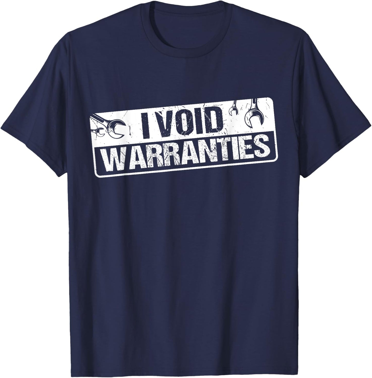 I Void Warranties - Black - -Adults - - Short Sleeve - Classic Fit - Adult, - S T-Shirt - T-Shirt | Navy
