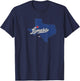 Lamesa Texas TX Map T-Shirt - T-Shirt | Navy