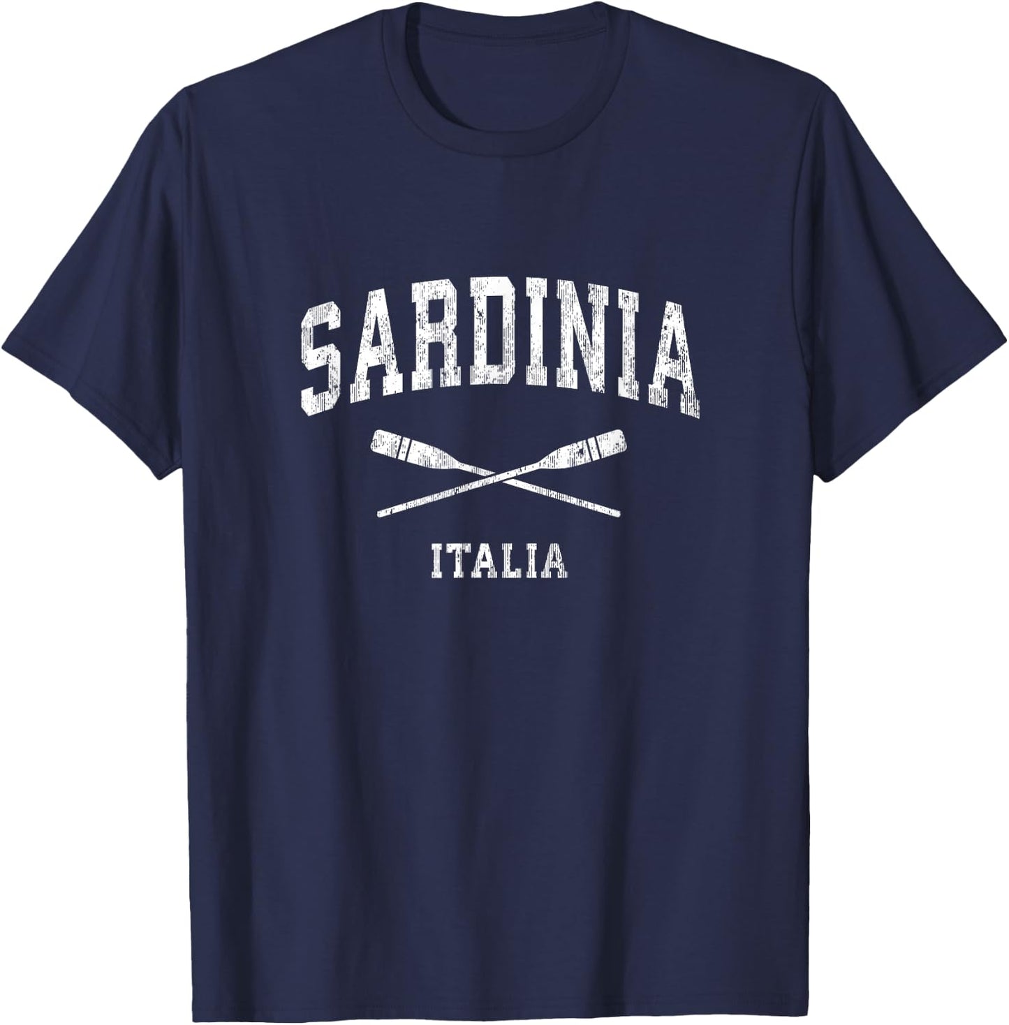 Sardinia Italy Vintage Nautical Paddles Sports Oars T-Shirt - T-Shirt | Navy