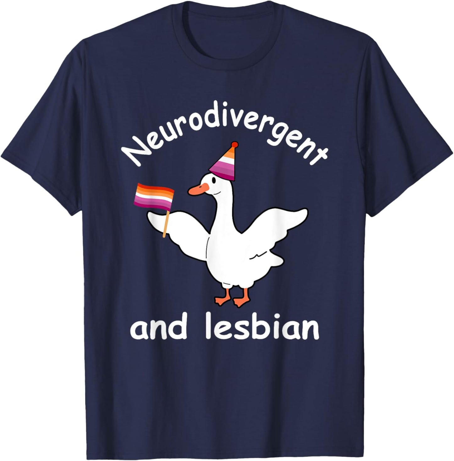 Neurodivergent&Lesbian Funny LGBT Design T-Shirt - T-Shirt | Navy
