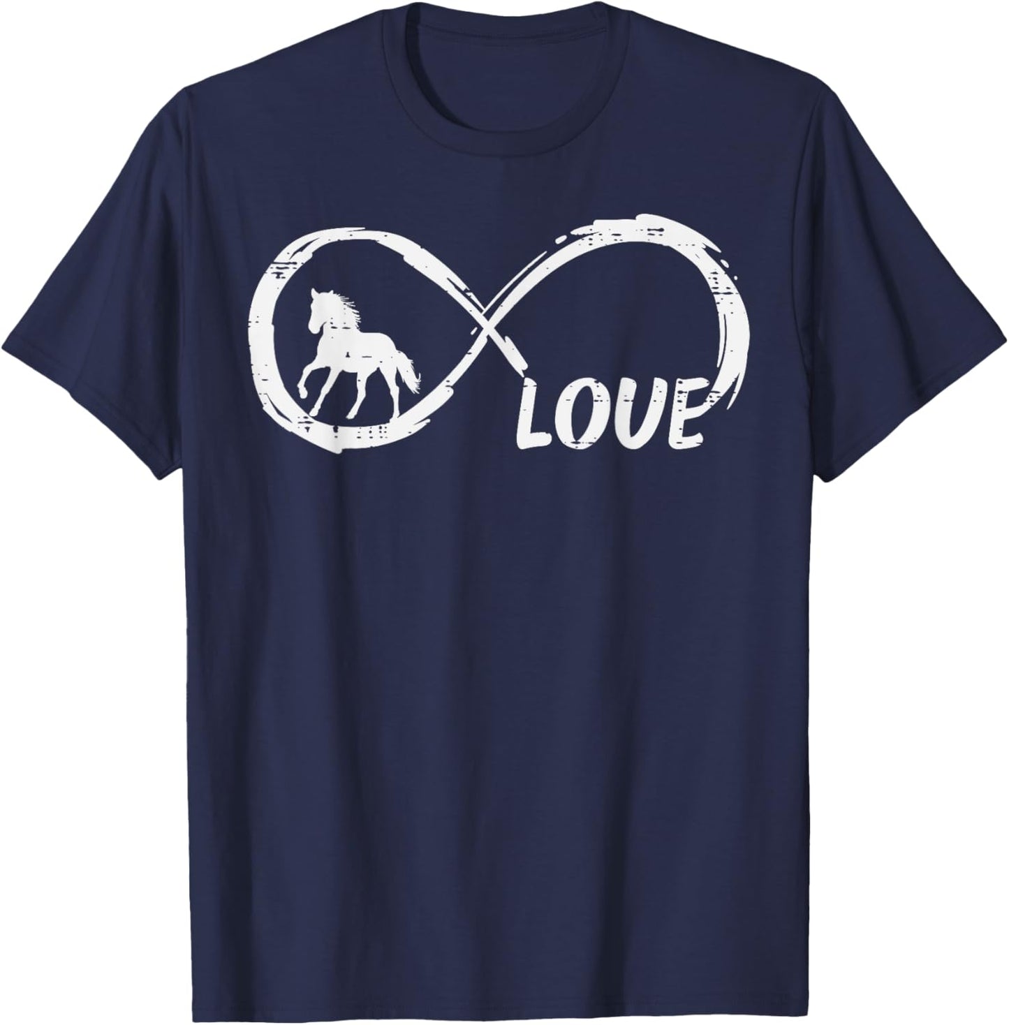 Infinity Love Horse Cute Equestrian Women Girls Kids Teens T-Shirt - T-Shirt | Navy