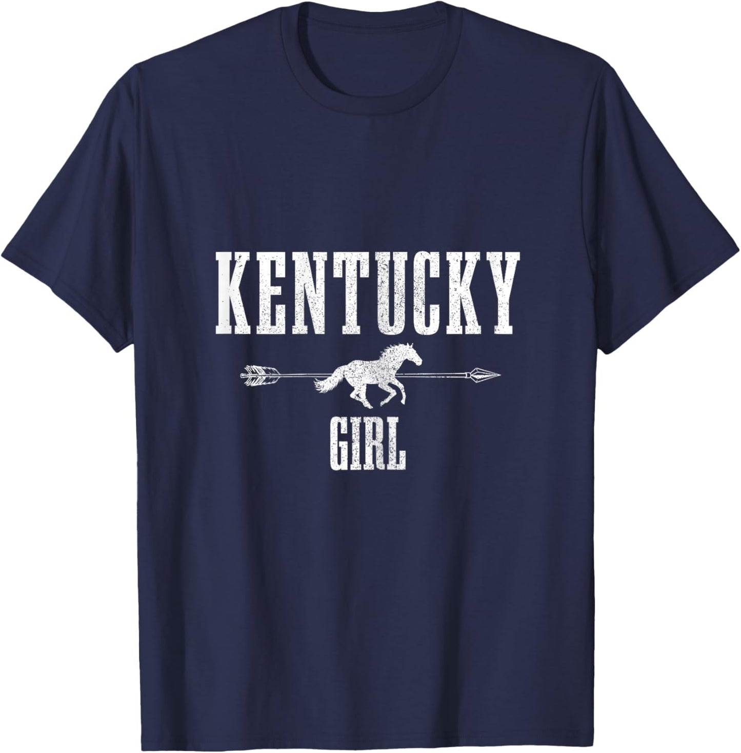 Kentucky Girl Riding Horse Lover KY Pride T-Shirt - T-Shirt | Navy