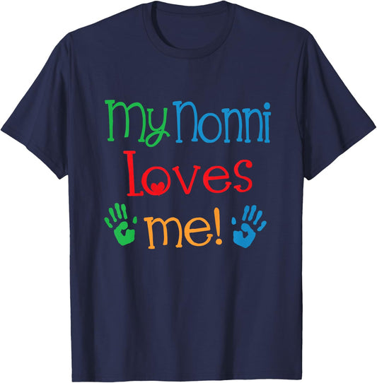 My Nonni Loves Me Grandchild T-Shirt - T-Shirt | Navy