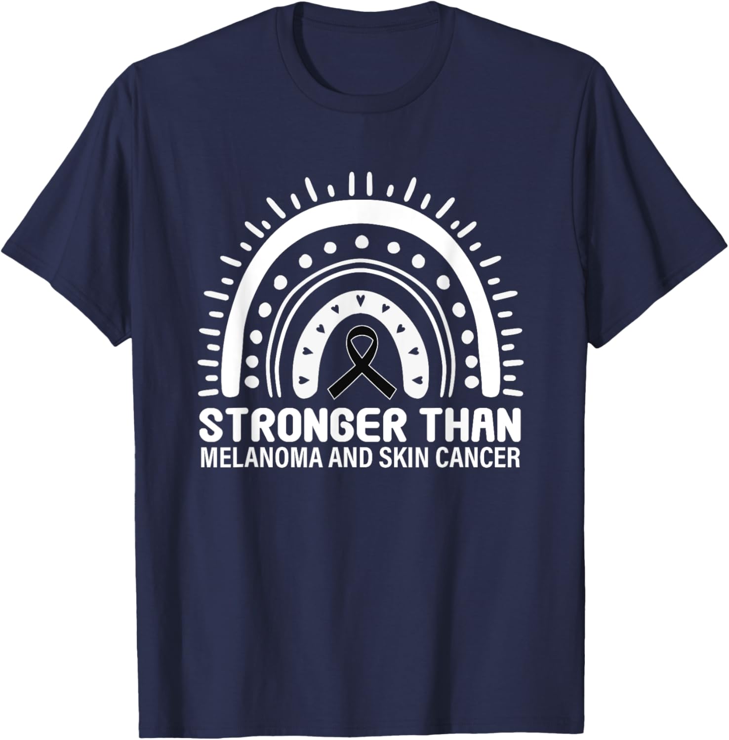 Stronger Than Melanoma Skin Cancer T-Shirt - T-Shirt | Navy