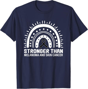 Stronger Than Melanoma Skin Cancer T-Shirt - T-Shirt | Navy